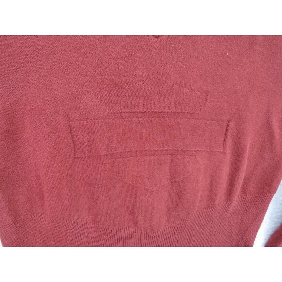Harley-Davidson Sweater Womens‎ Medium Red V Neck Ramie Cotton Blend Pullover - Picture 2 of 8